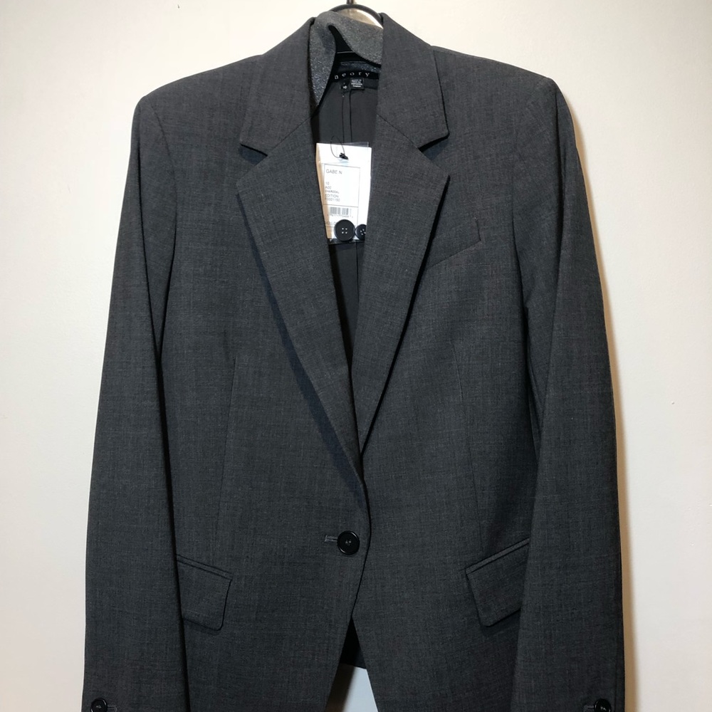 Women’s Theory Charcoal Blazer Size 10 BRAND NEW